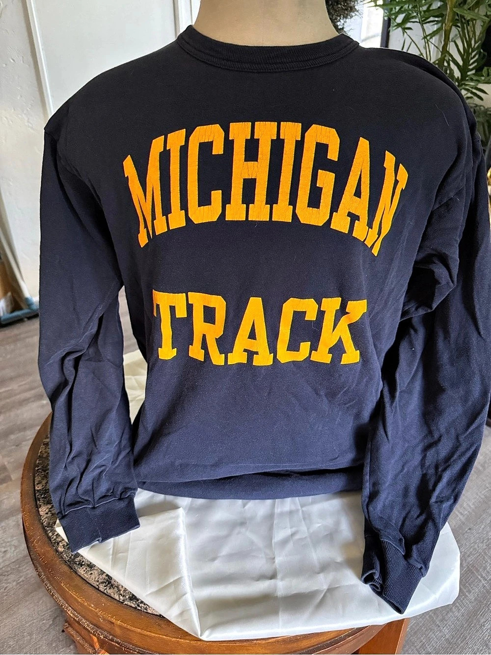 Vintage Navy Champion Michigan Track Long Sleeve XL